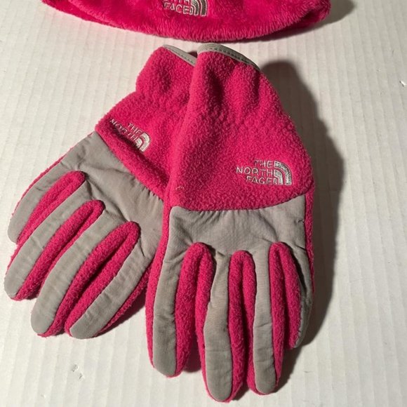 The North Face Hat & Gloves Pink Girls Med 10/12 - Picture 2 of 3